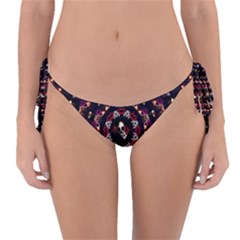 Floral Skulls In The Darkest Environment Reversible Bikini Bottom by pepitasart