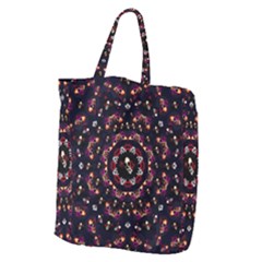 Floral Skulls In The Darkest Environment Giant Grocery Zipper Tote