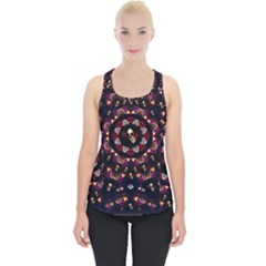 Floral Skulls In The Darkest Environment Piece Up Tank Top by pepitasart