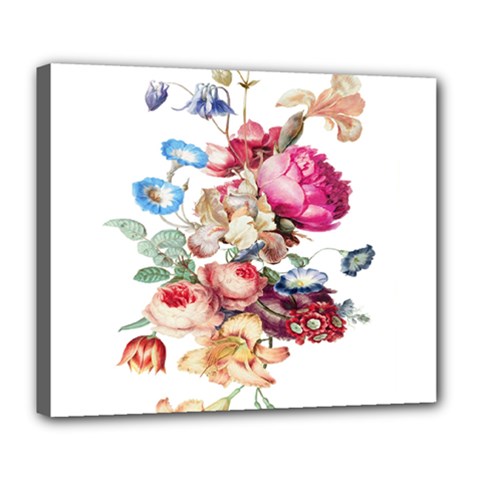 Fleur Vintage Floral Painting Deluxe Canvas 24  X 20   by Celenk