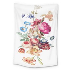 Fleur Vintage Floral Painting Large Tapestry by Celenk