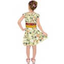 Light Olive Green Owls & Floral Kids  Short Sleeve Dress View2