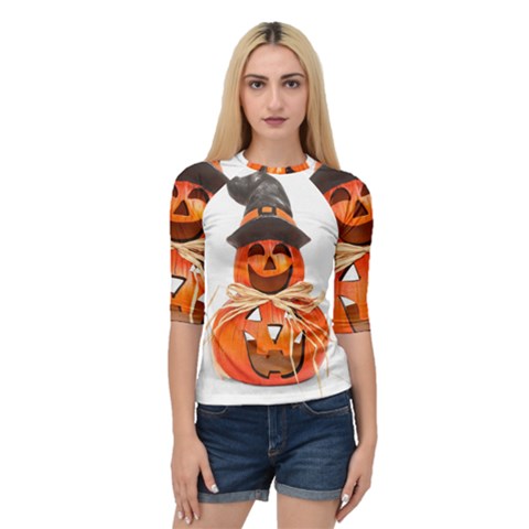 Funny Halloween Pumpkins Quarter Sleeve Raglan Tee by gothicandhalloweenstore