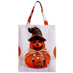 Funny Halloween Pumpkins Zipper Classic Tote Bag by gothicandhalloweenstore