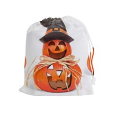 Funny Halloween Pumpkins Drawstring Pouches (extra Large) by gothicandhalloweenstore