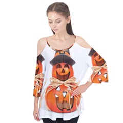 Funny Halloween Pumpkins Flutter Tees