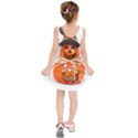 Funny Halloween Pumpkins Kids  Sleeveless Dress View2