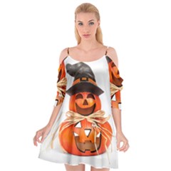 Funny Halloween Pumpkins Cutout Spaghetti Strap Chiffon Dress