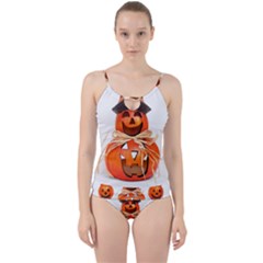 Funny Halloween Pumpkins Cut Out Top Tankini Set by gothicandhalloweenstore