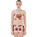 Funny Halloween Pumpkins Work It Out Sports Bra Set View1