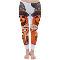 Funny Halloween Pumpkins Classic Winter Leggings by gothicandhalloweenstore