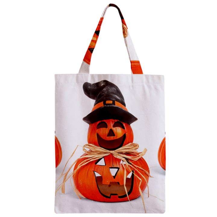 Funny Halloween Pumpkins Zipper Classic Tote Bag