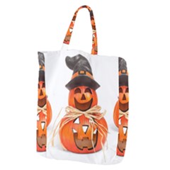 Funny Halloween Pumpkins Giant Grocery Zipper Tote by gothicandhalloweenstore