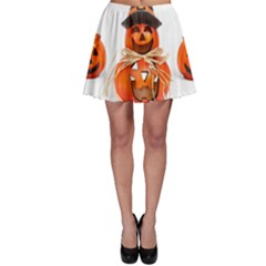 Funny Halloween Pumpkins Skater Skirt by gothicandhalloweenstore