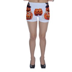 Funny Halloween Pumpkins Skinny Shorts by gothicandhalloweenstore