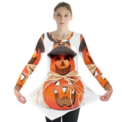 Funny Halloween Pumpkins Long Sleeve Tunic 