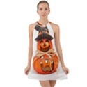 Funny Halloween Pumpkins Halter Tie Back Chiffon Dress View1