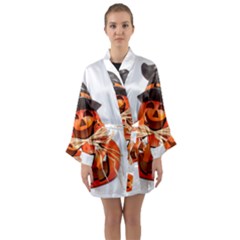 Funny Halloween Pumpkins Long Sleeve Kimono Robe