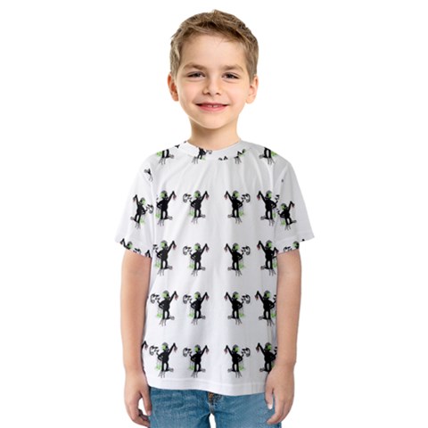 Floral Monkey With Hairstyle Kids  Sport Mesh Tee by pepitasart