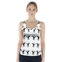 Floral Monkey With Hairstyle Racer Back Sports Top by pepitasart