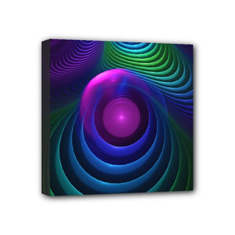 Beautiful Rainbow Marble Fractals In Hyperspace Mini Canvas 4  X 4  by jayaprime