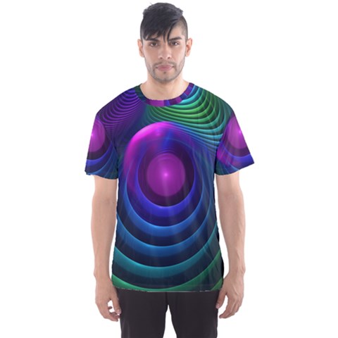 Beautiful Rainbow Marble Fractals In Hyperspace Men s Sports Mesh Tee by jayaprime