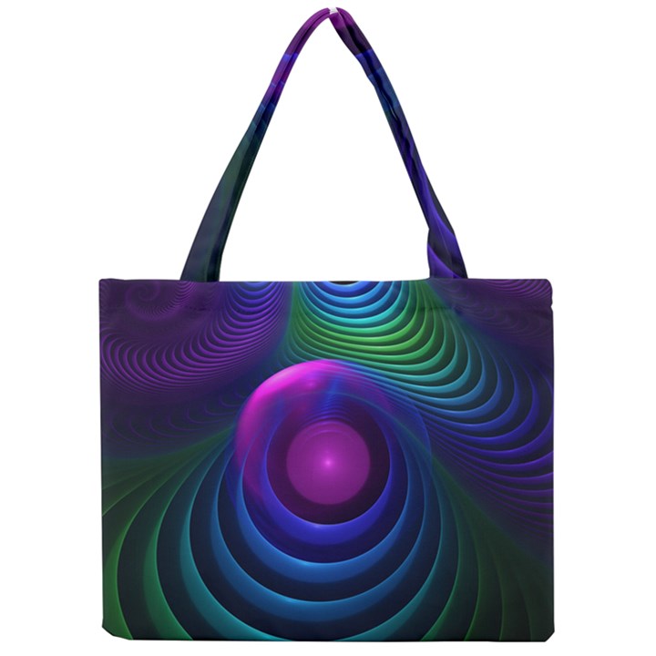 Beautiful Rainbow Marble Fractals in Hyperspace Mini Tote Bag