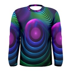 Beautiful Rainbow Marble Fractals In Hyperspace Men s Long Sleeve Tee by jayaprime