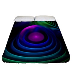 Beautiful Rainbow Marble Fractals In Hyperspace Fitted Sheet (california King Size) by jayaprime