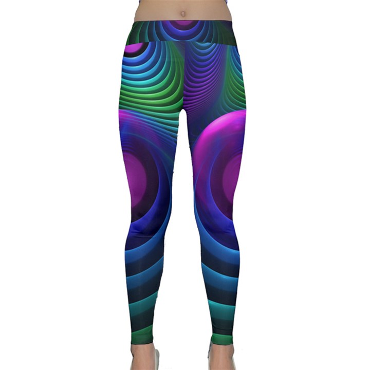 Beautiful Rainbow Marble Fractals in Hyperspace Classic Yoga Leggings