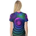 Beautiful Rainbow Marble Fractals in Hyperspace V-Neck Sport Mesh Tee View2