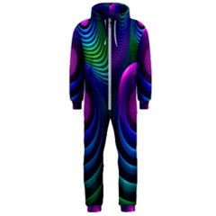 Beautiful Rainbow Marble Fractals In Hyperspace Hooded Jumpsuit (men)  by jayaprime