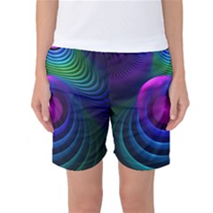 Beautiful Rainbow Marble Fractals In Hyperspace Women s Basketball Shorts by jayaprime