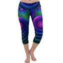 Beautiful Rainbow Marble Fractals in Hyperspace Capri Yoga Leggings View1