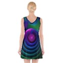 Beautiful Rainbow Marble Fractals in Hyperspace V-Neck Sleeveless Skater Dress View2