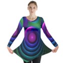 Beautiful Rainbow Marble Fractals in Hyperspace Long Sleeve Tunic  View1