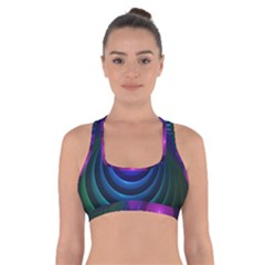 Beautiful Rainbow Marble Fractals In Hyperspace Cross Back Sports Bra by jayaprime