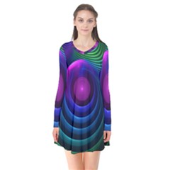 Beautiful Rainbow Marble Fractals In Hyperspace Flare Dress by jayaprime