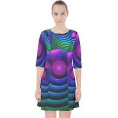 Beautiful Rainbow Marble Fractals In Hyperspace Pocket Dress by jayaprime