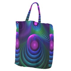 Beautiful Rainbow Marble Fractals In Hyperspace Giant Grocery Zipper Tote by jayaprime