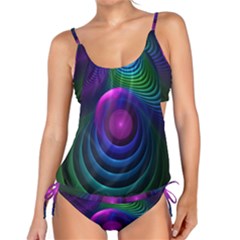 Beautiful Rainbow Marble Fractals In Hyperspace Tankini Set by jayaprime