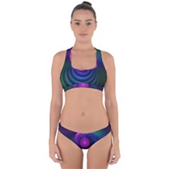 Beautiful Rainbow Marble Fractals In Hyperspace Cross Back Hipster Bikini Set by jayaprime