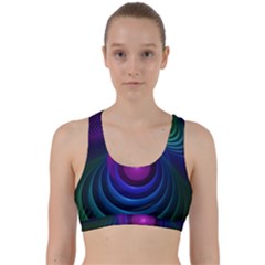 Beautiful Rainbow Marble Fractals In Hyperspace Back Weave Sports Bra by jayaprime