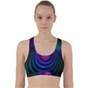 Beautiful Rainbow Marble Fractals in Hyperspace Back Weave Sports Bra View1