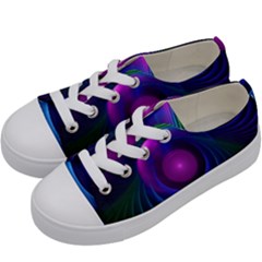 Beautiful Rainbow Marble Fractals In Hyperspace Kids  Low Top Canvas Sneakers by jayaprime