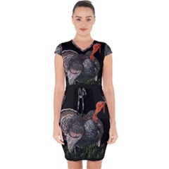 Thanksgiving Turkey Capsleeve Drawstring Dress  by Valentinaart