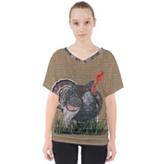 Thanksgiving Turkey V-neck Dolman Drape Top by Valentinaart