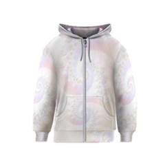 Mother Of Pearls Luxurious Fractal Spiral Necklace Kids  Zipper Hoodie by jayaprime