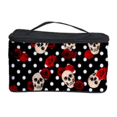 Skulls And Roses Cosmetic Storage Case by Valentinaart