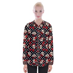 Skulls And Roses Womens Long Sleeve Shirt